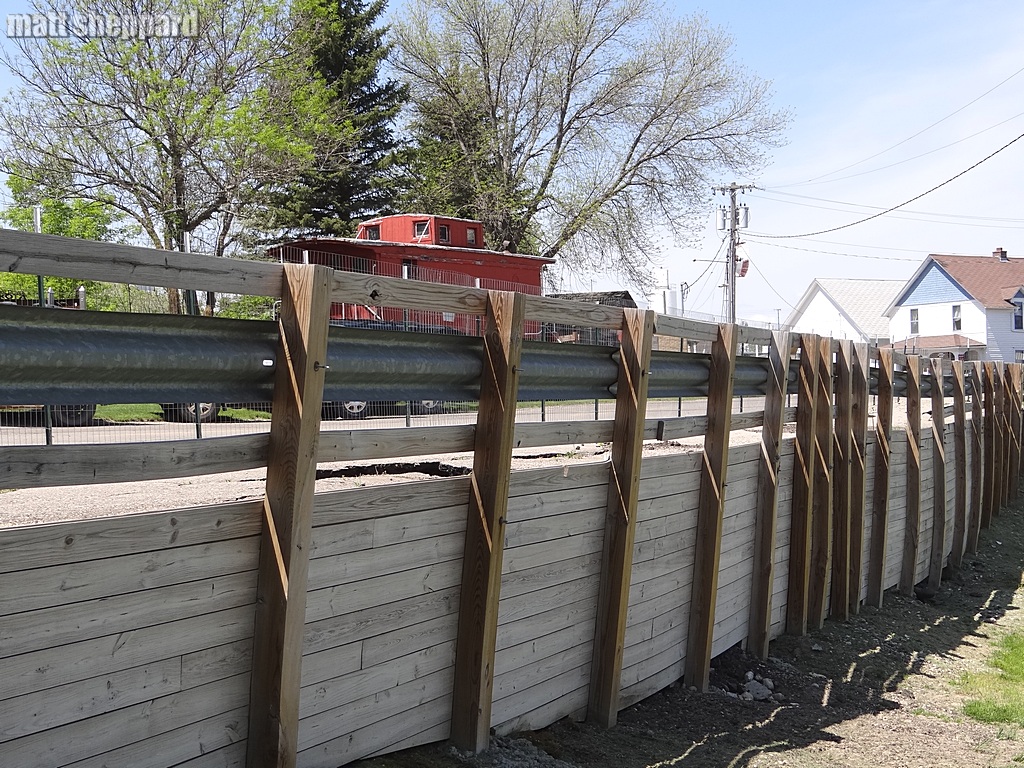 Retaining wall holds back the street.   Photo Matt Sheppard - CSi 